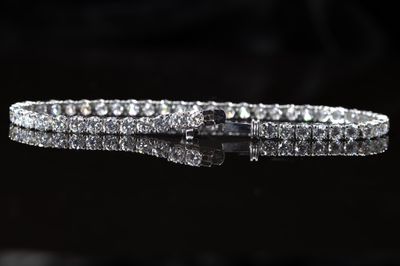 Diamond Tennis Bracelet 14kt WG 10.14gr 7" 7.01cttw LAB VS+ BR000415