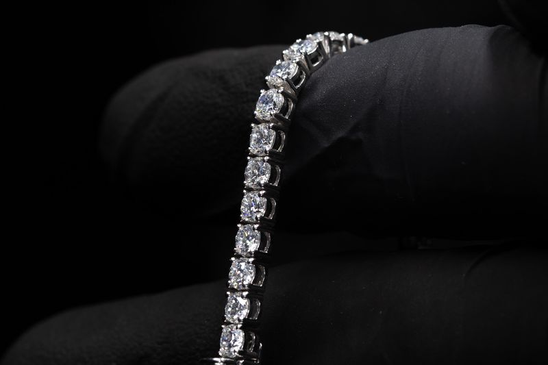Diamond Tennis Bracelet 14kt WG 10.14gr 7" 7.01cttw LAB VS+ BR000415