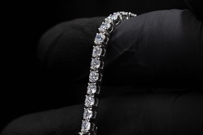 Diamond Tennis Bracelet 14kt WG 10.14gr 7" 7.01cttw LAB VS+ BR000415
