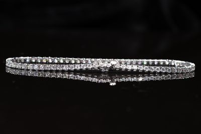 Diamond Tennis Bracelet 14kt WG 6.71gr 7" 3.01cttw LAB VS+ BR000413