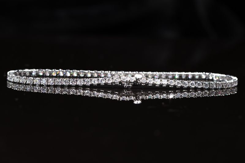 Diamond Tennis Bracelet 14kt WG 6.71gr 7" 3.01cttw LAB VS+ BR000413