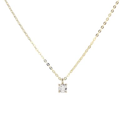 Solaire Natural Diamond Necklace 10kt Yellow Gold 0.80gr 16" NE00142