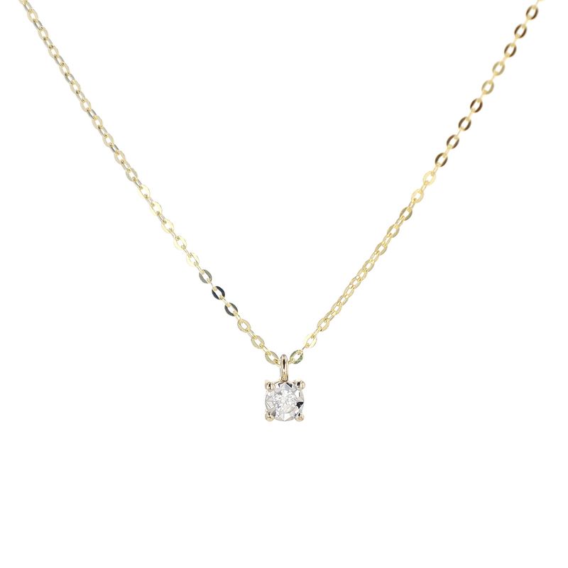 Solaire Natural Diamond Necklace 10kt Yellow Gold 0.80gr 16" NE00142