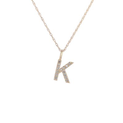 Letter K Pendant 14kt Yellow Gold 0.33gr Lab VVS PN00214