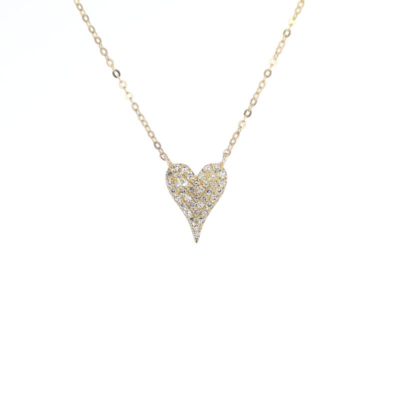 Heart Necklace 10kt Yellow Gold 1.5gr 18" Natural Diamond NE00138