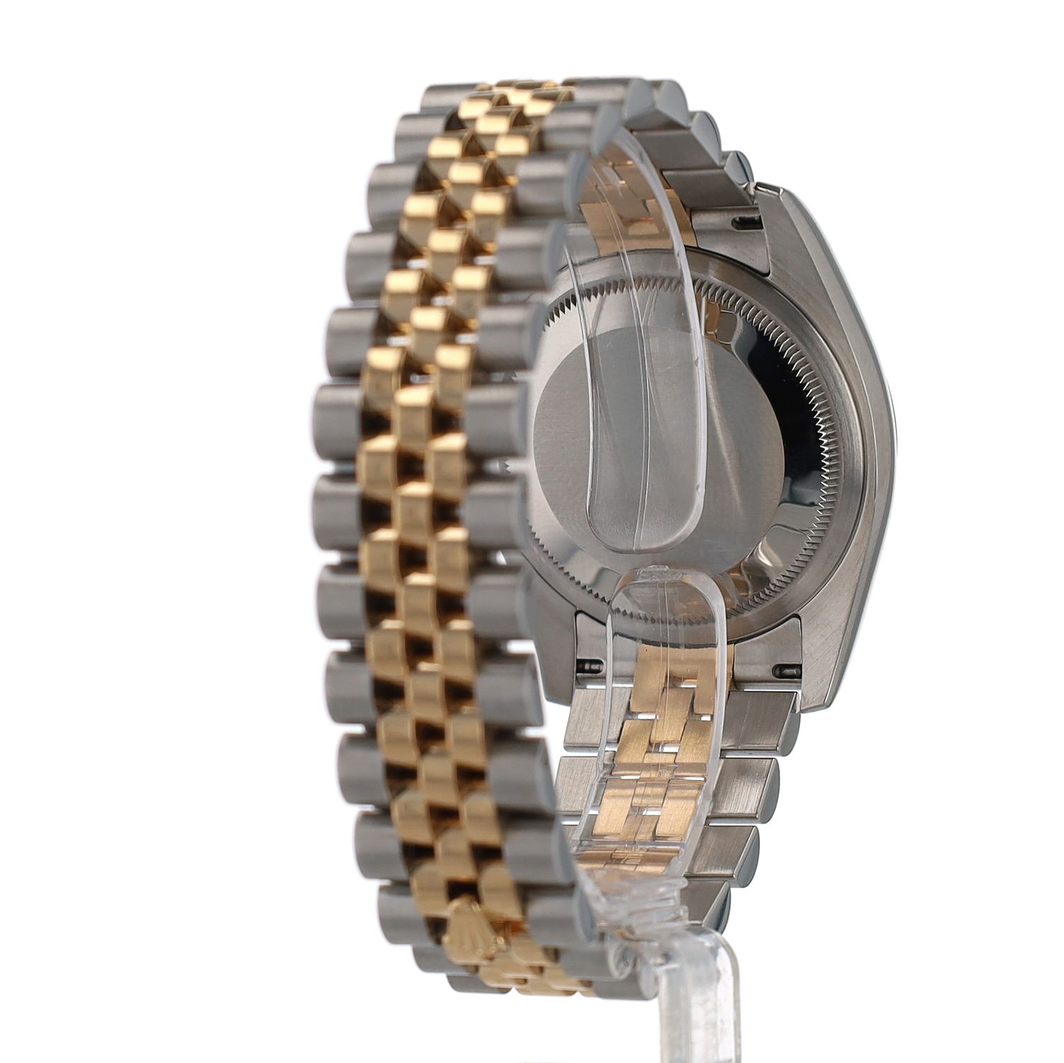 Rolex Datejust 36mm 2 Tone Black Dial Diamond Markers Yellow Gold