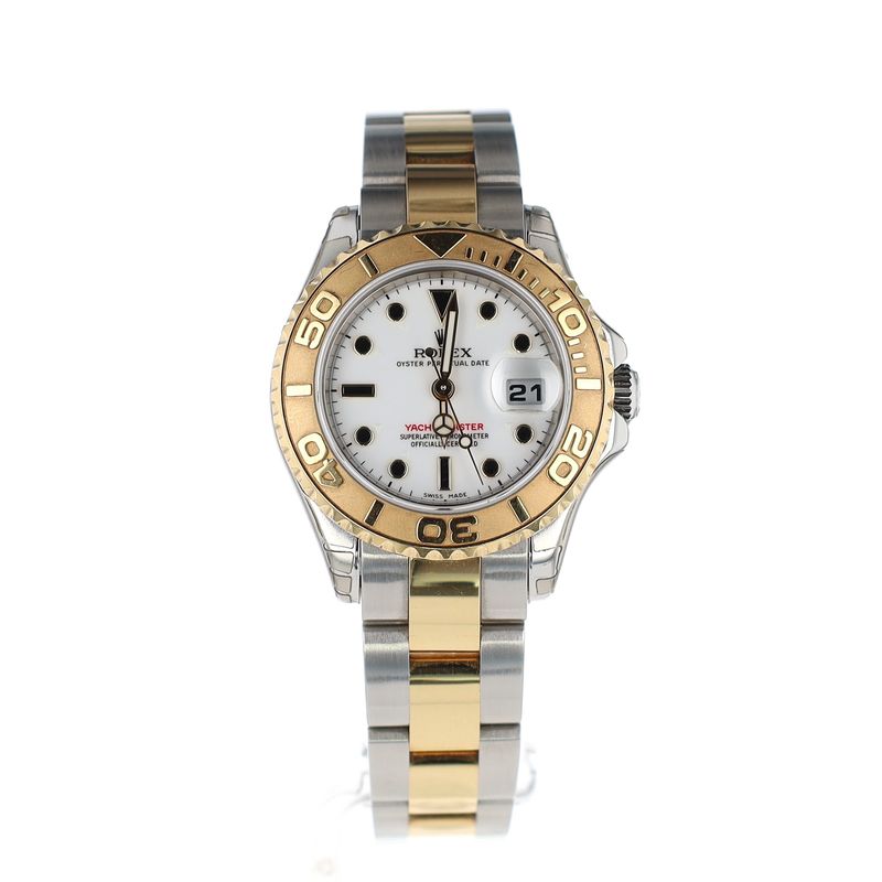 Ladies Rolex Yacht Master Yr 2006 White Dial Black Markers Ref:169623 WA00194