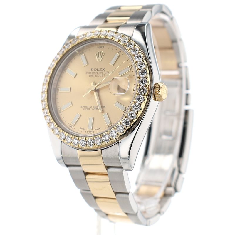 Rolex Datejust 41mm Champagne Dial Diamond Bezel 2 Tone Model:116333 WA00193