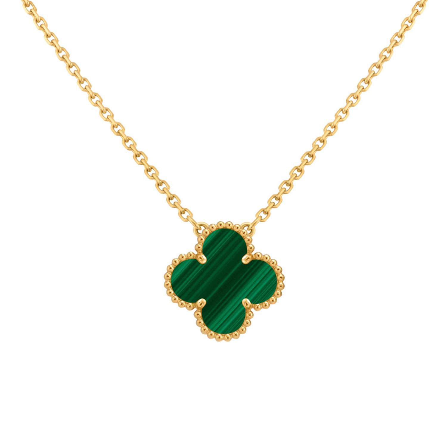 Motif Malachite Necklace 18kt YG 6.2 gr 1.6mm 18" NE00143