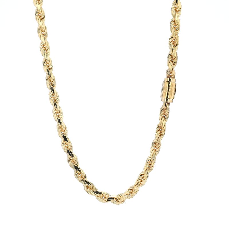 Diamond Cut Rope Chain Custom Cashé Lock 10kt YG 56.6gr 6mm CH000575