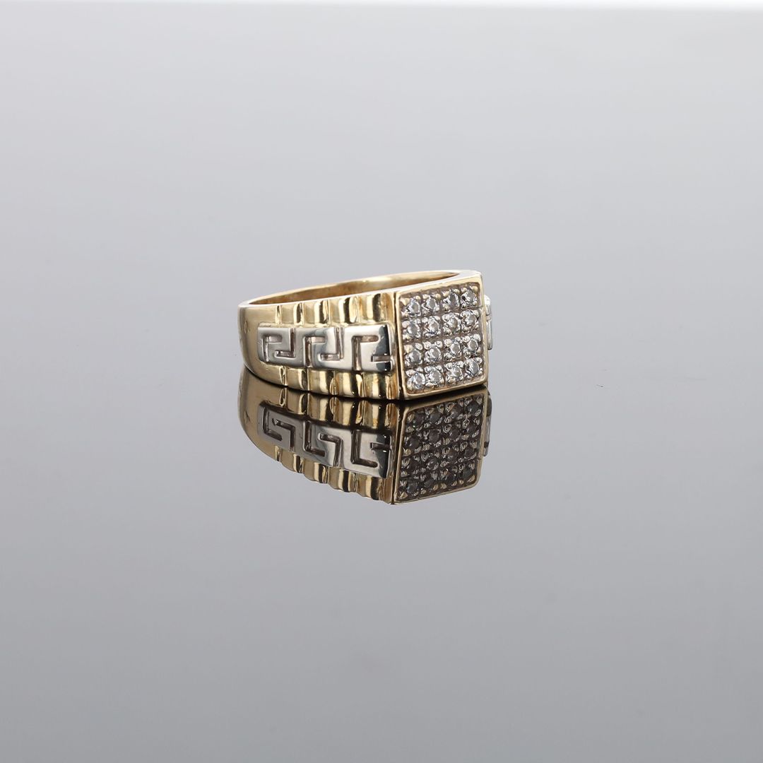 Versace Mens Ring 10kt YG 7.88gr 0.32cttw Size 10.25 Natural RN00243