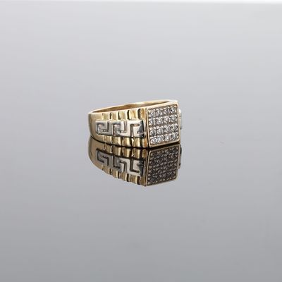Versace Mens Ring 10kt YG 7.88gr 0.32cttw Size 10.25 Natural RN00243