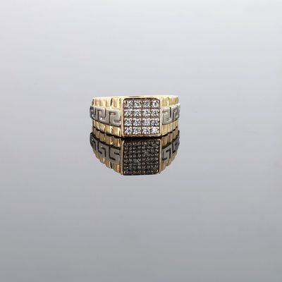 Versace Mens Ring 10kt YG 7.88gr 0.32cttw Size 10.25 Natural RN00243