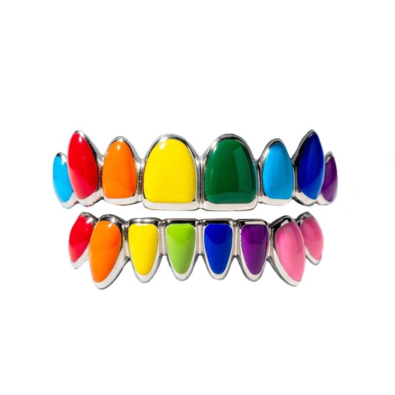 Rainbow Multi-Color Enamel Grillz
