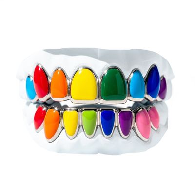 Rainbow Multi-Color Enamel Grillz