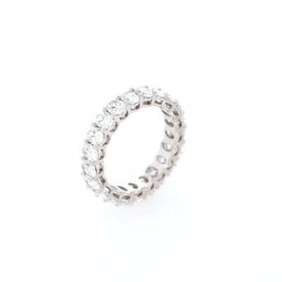 Oval Eternity Ring 14kt WG 2.7gr LAB 3.47cttw Size 6 RN00244
