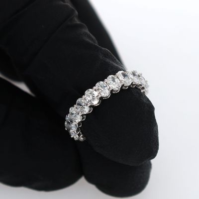 Oval Eternity Ring 14kt WG 2.7gr LAB 3.47cttw Size 6 RN00244