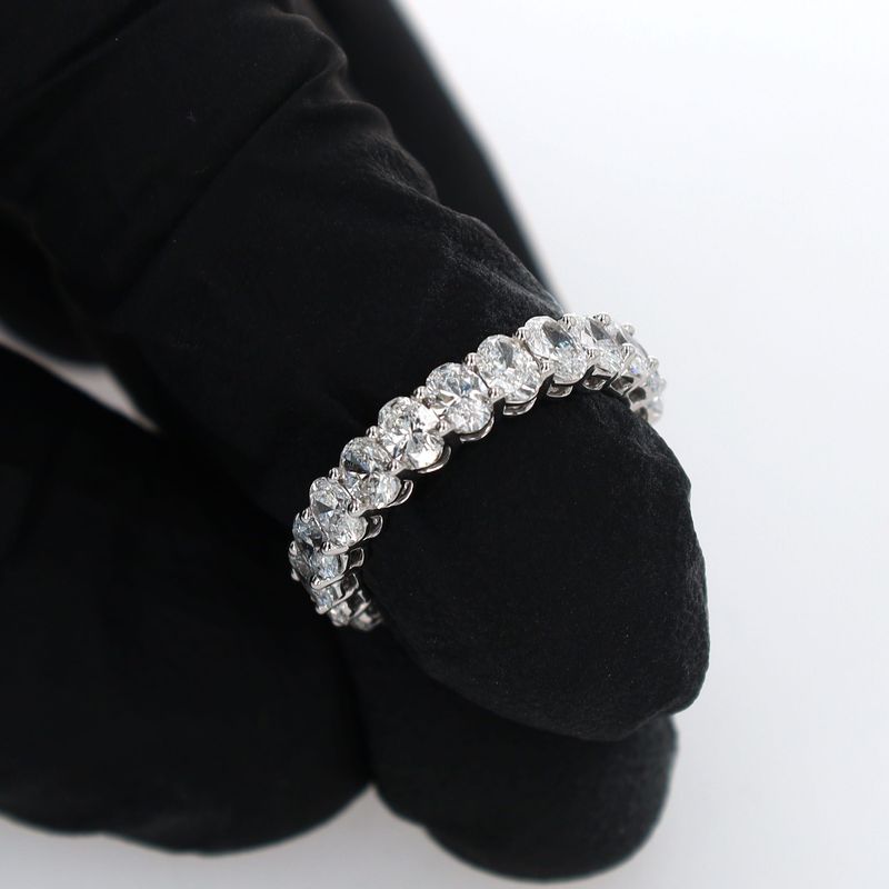 Oval Eternity Ring 14kt WG 2.7gr LAB 3.47cttw Size 6 RN00244