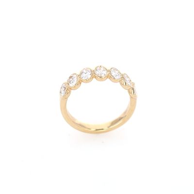 Bezel Set Oval Engagement Ring 14kt YG 3.4gr LAB 1.12cttw VVS E-F Color Size 6.5 RN00246