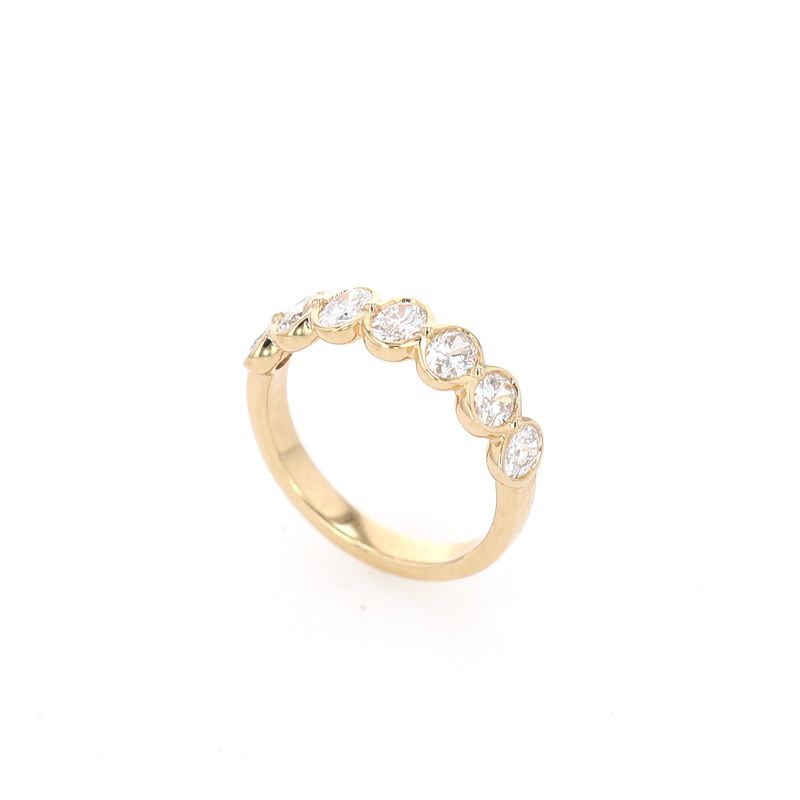 Bezel Set Oval Engagement Ring 14kt YG 3.4gr LAB 1.12cttw VVS E-F Color Size 6.5 RN00246