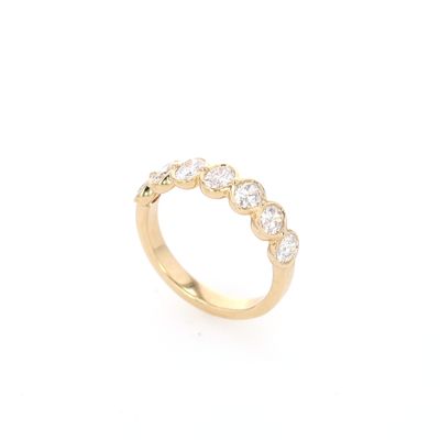 Bezel Set Oval Engagement Ring 14kt YG 3.4gr LAB 1.12cttw VVS E-F Color Size 6.5 RN00246