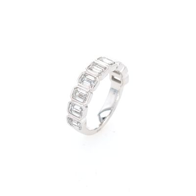 Emerald Cut Engagement Ring 14kt 5.38gr LAB 2.25cttw 9pc Size 6.5 RN00245
