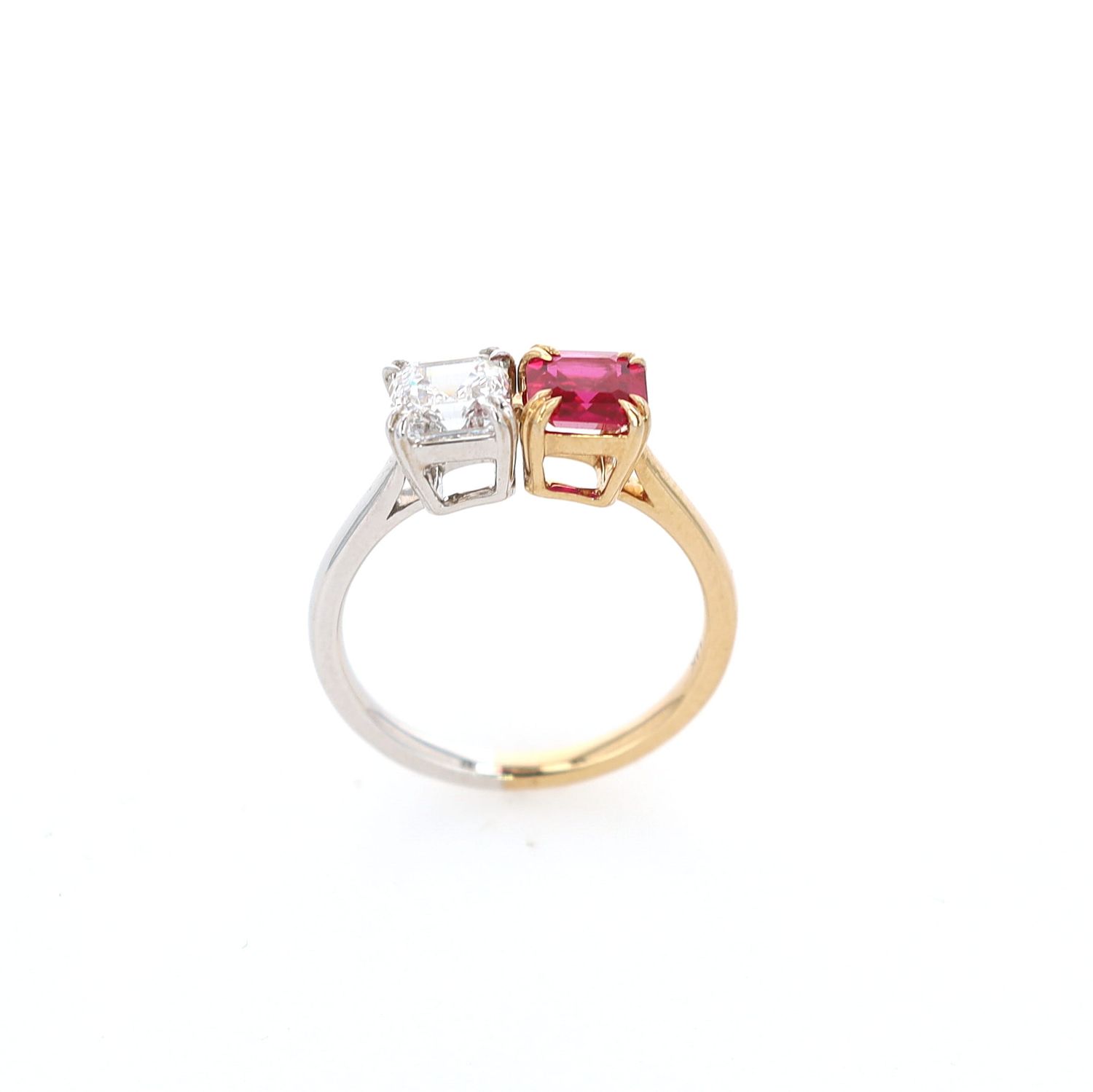 Diamond Duo Engagement Ring 14kt WG/YG 3gr LAB 2.00cttw RN00248