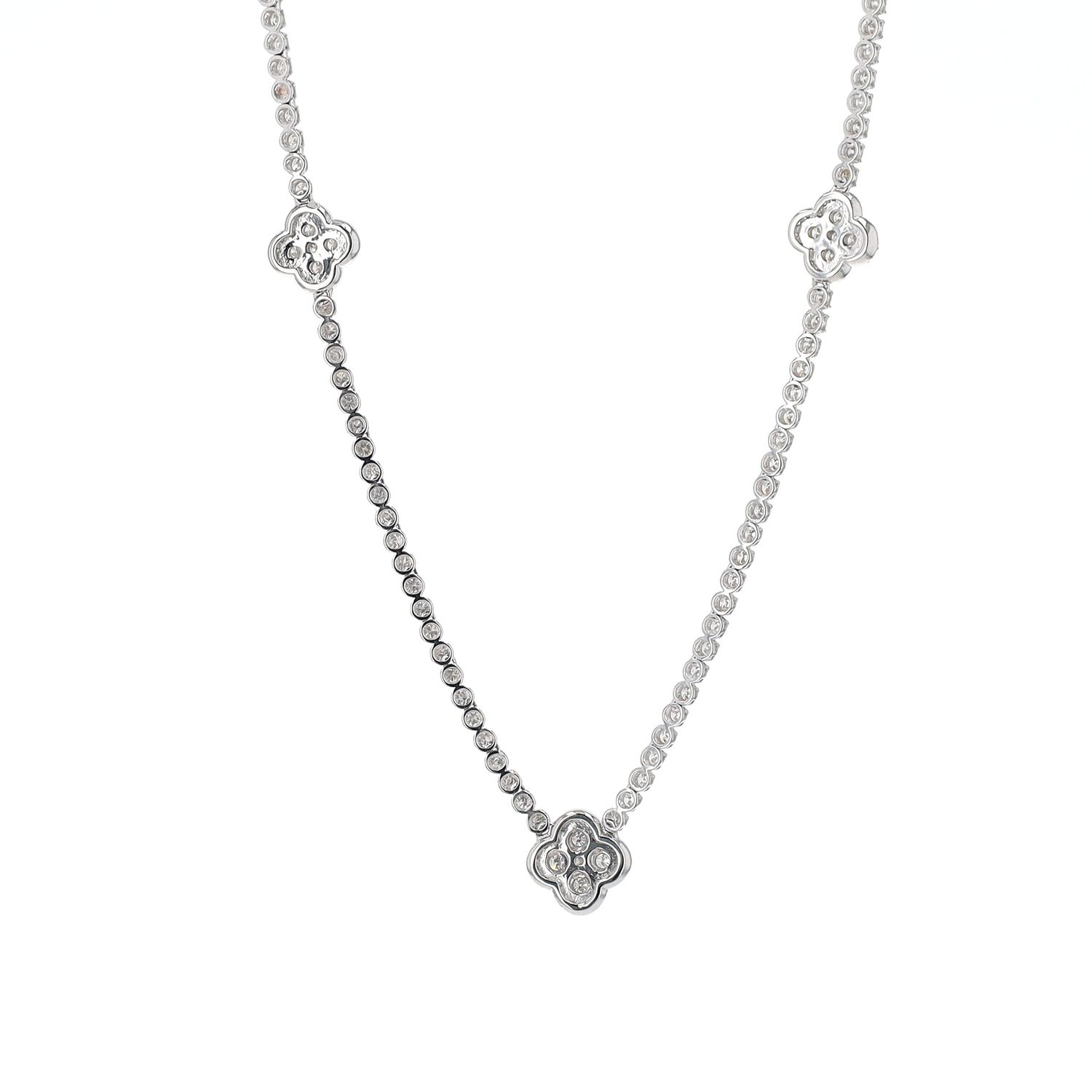 Motif Diamond Necklace 10kt WG 4.8gr 1.95cttw Natural 18" NE00185