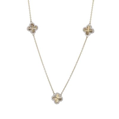 Motif Diamond Necklace 10kt YG 3.2gr 0.33cttw Natural 18" NE00183