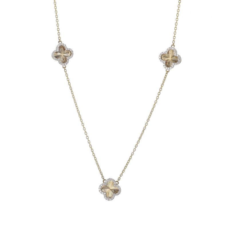 Motif Diamond Necklace 10kt YG 3.2gr 0.33cttw Natural 18" NE00183