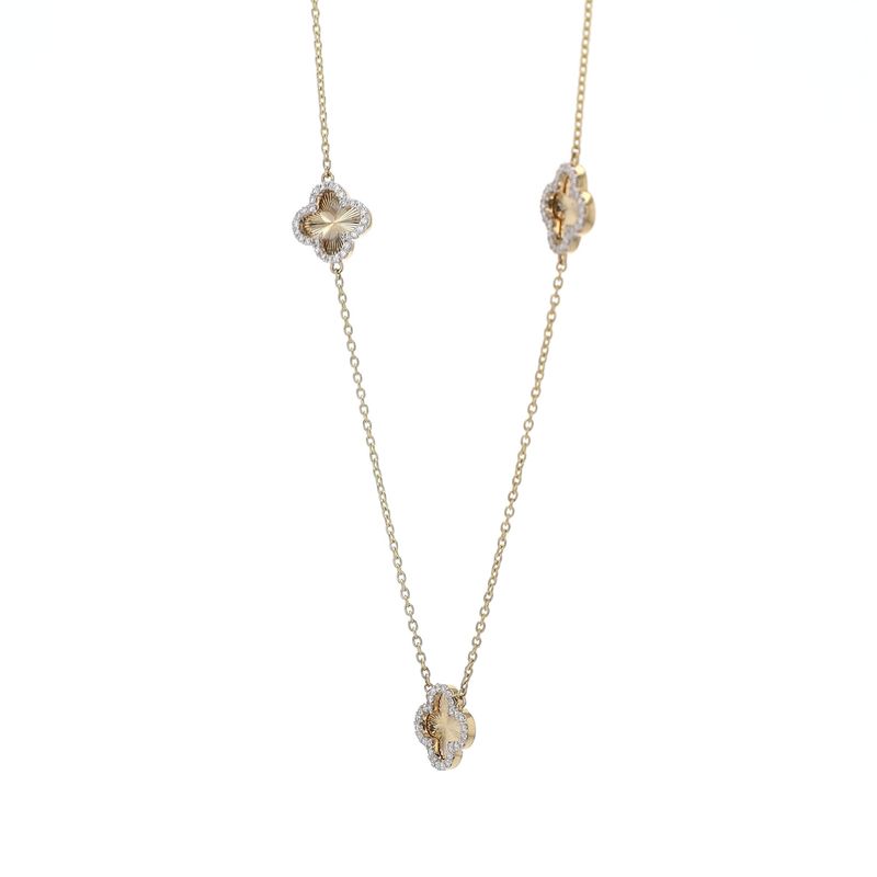 Motif Diamond Necklace 10kt YG 3.2gr 0.33cttw Natural 18" NE00183