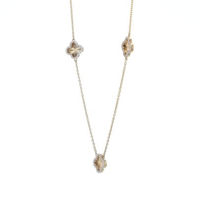 Motif Diamond Necklace 10kt YG 3.2gr 0.33cttw Natural 18" NE00183