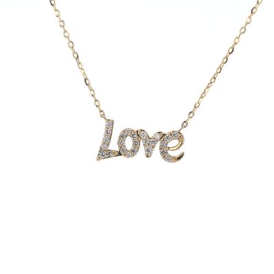 Love Necklace 10kt YG 1.4gr Natural 0.13cttw 18" NE00184