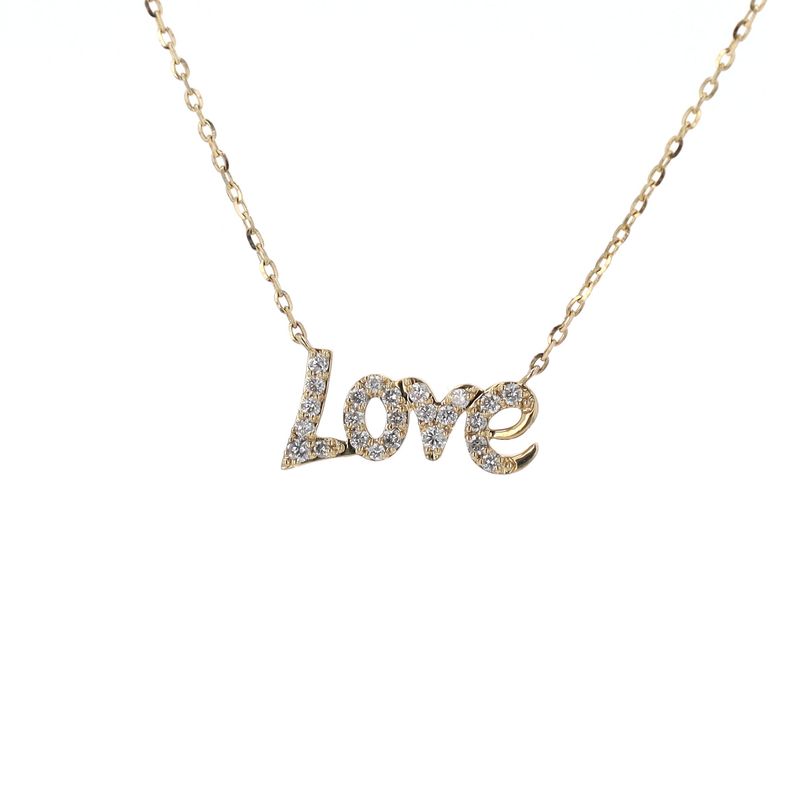 Love Necklace 10kt YG 1.4gr Natural 0.13cttw 18" NE00184