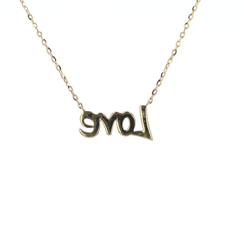 Love Necklace 10kt YG 1.4gr Natural 0.13cttw 18" NE00184
