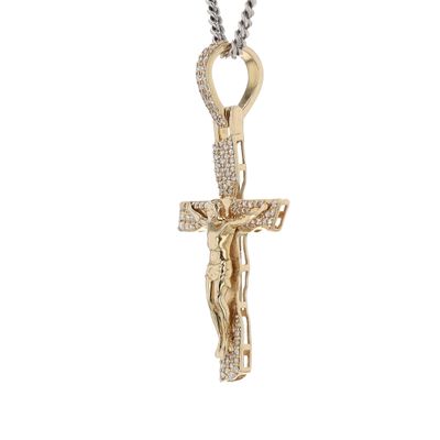 Diamond Cross Pendant 10kt YG 3.6gr Natural 0.45cttw PN00218