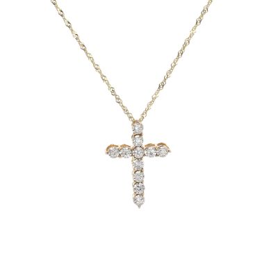 Small Diamond Cross Pendant 10kt YG Natural Diamond 0.17cttw PN00221