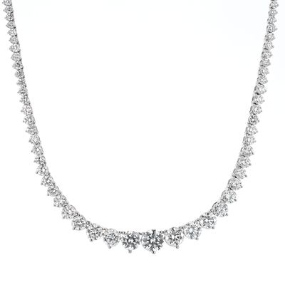 Ladies Diamond Necklace 14kt WG 15.3gr LAB 16" 10.20cttw NE00182