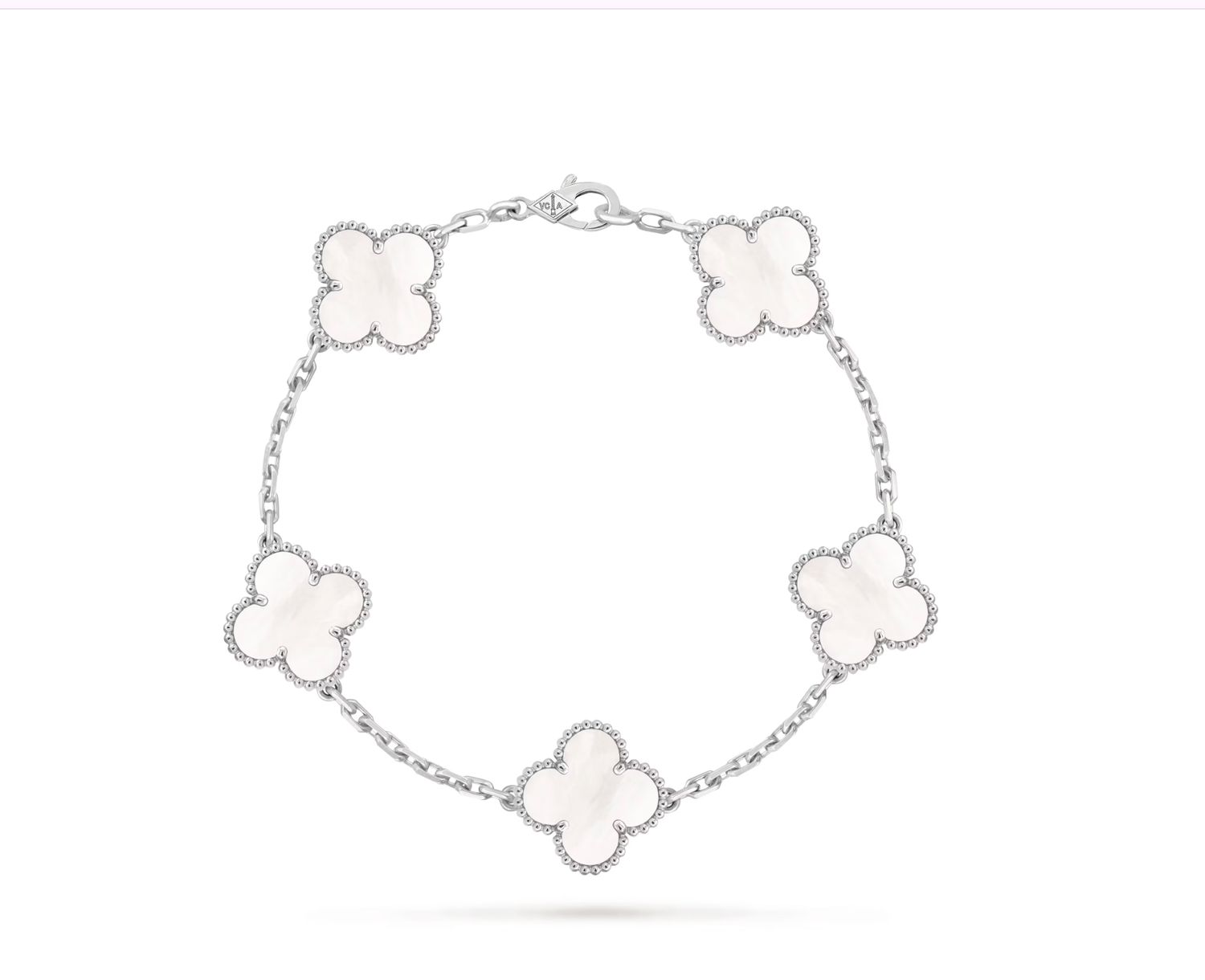 Motif Bracelet MOP 18kt WG 7" 10.5gr 5 Motifs BR000418