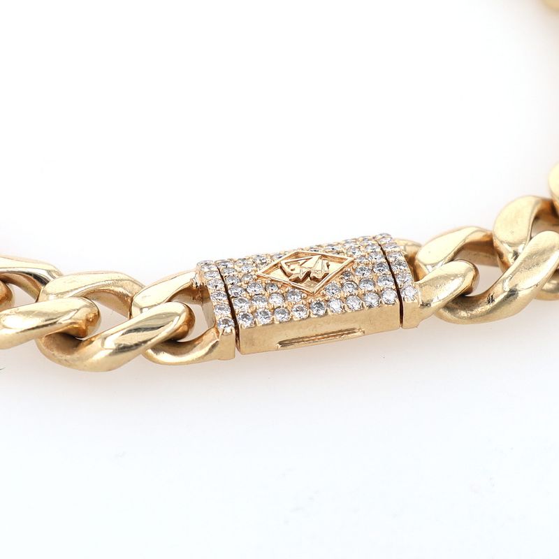 Custom CDB Cuban Bracelet 14kt YG 64.25gr Natural Diamond BR000419