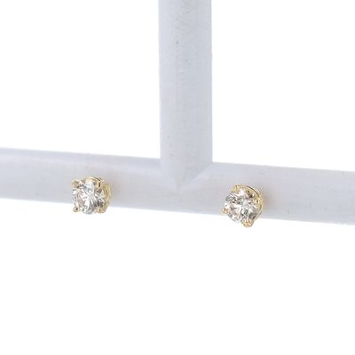 4 Prong Diamond Studs Natural 18kt YG 0.80cttw ER00212