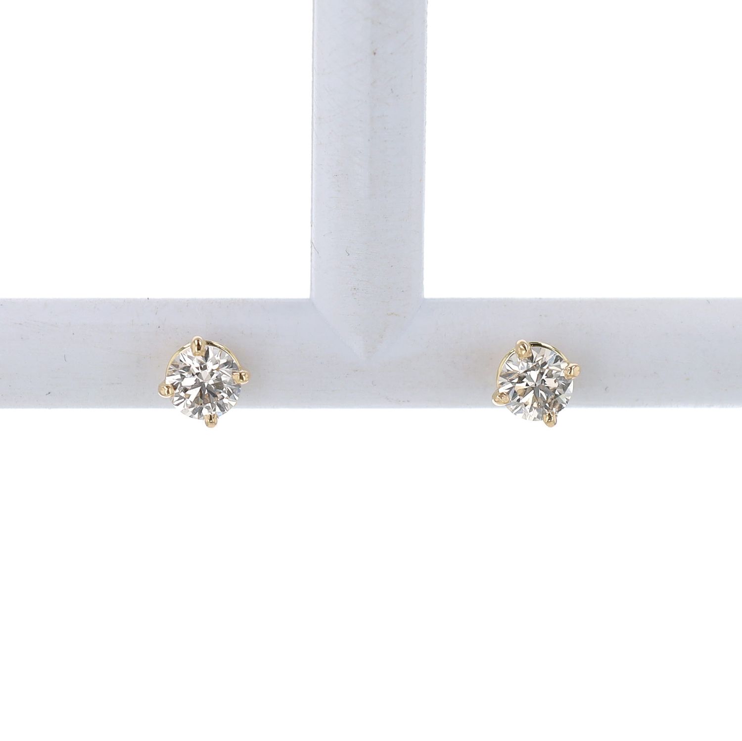 4 Prong Diamond Studs Natural 18kt YG 0.80cttw ER00212