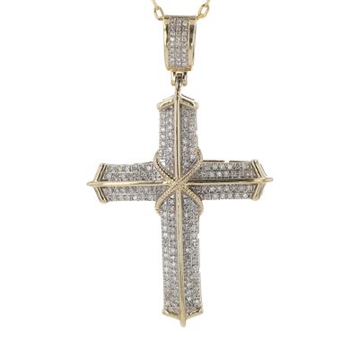 Diamond Cross Pendant 10kt YG 4.97gr Natural Diamonds PN00198