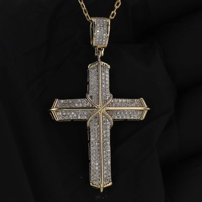 Diamond Cross Pendant 10kt YG 4.97gr Natural Diamonds PN00198