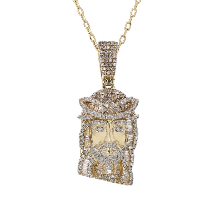 Jesus Pendant 10kt YG 5.84gr Natural Diamonds PN00197