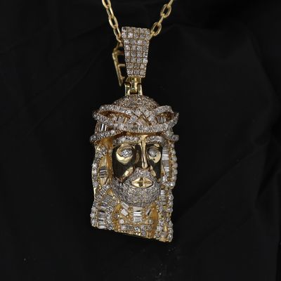 Jesus Pendant 10kt YG 5.84gr Natural Diamonds PN00197