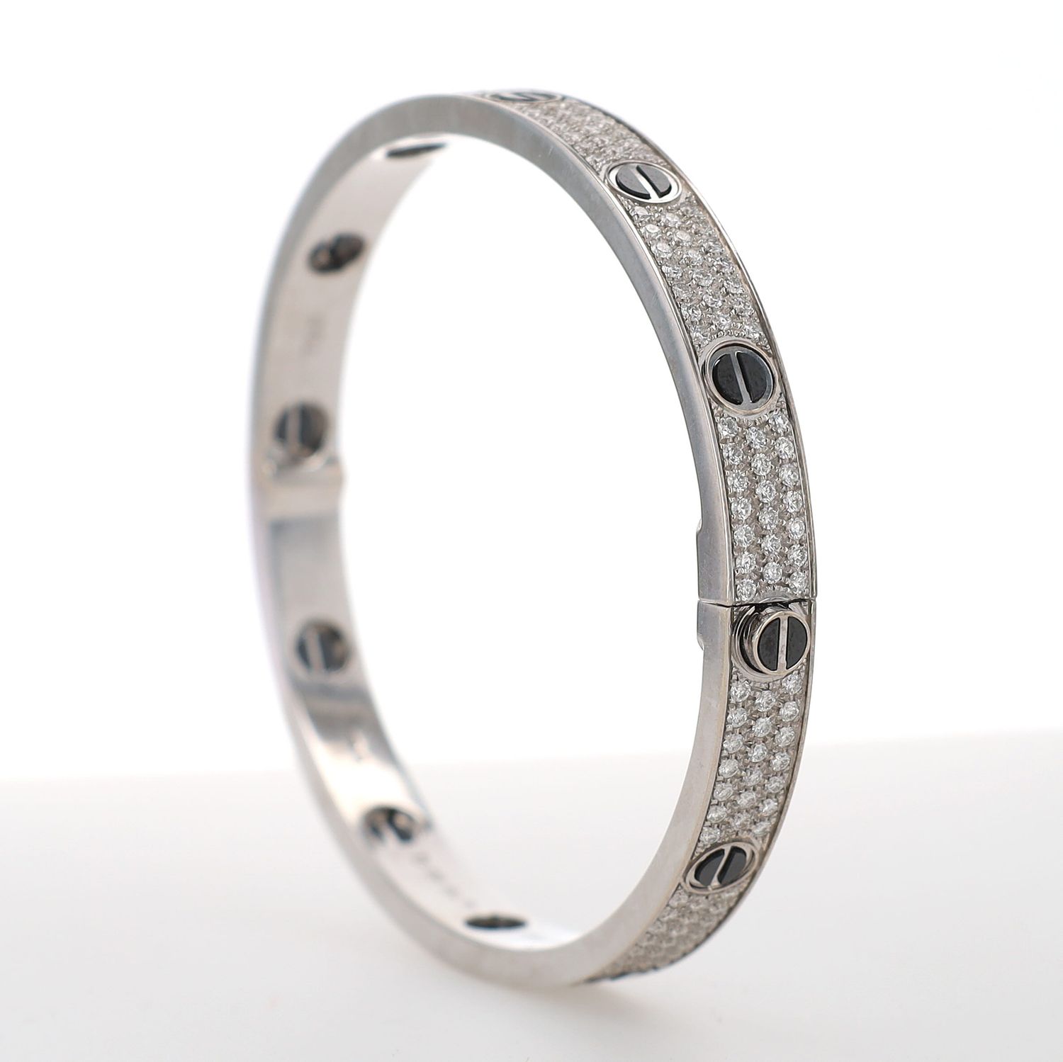 Love Style Bracelet Pave 18kt WG 47.91gr Size 20 BR000421C