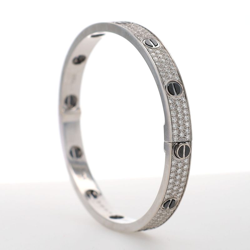 Love Style Bracelet Pave 18kt WG 47.91gr Size 20 BR000421C