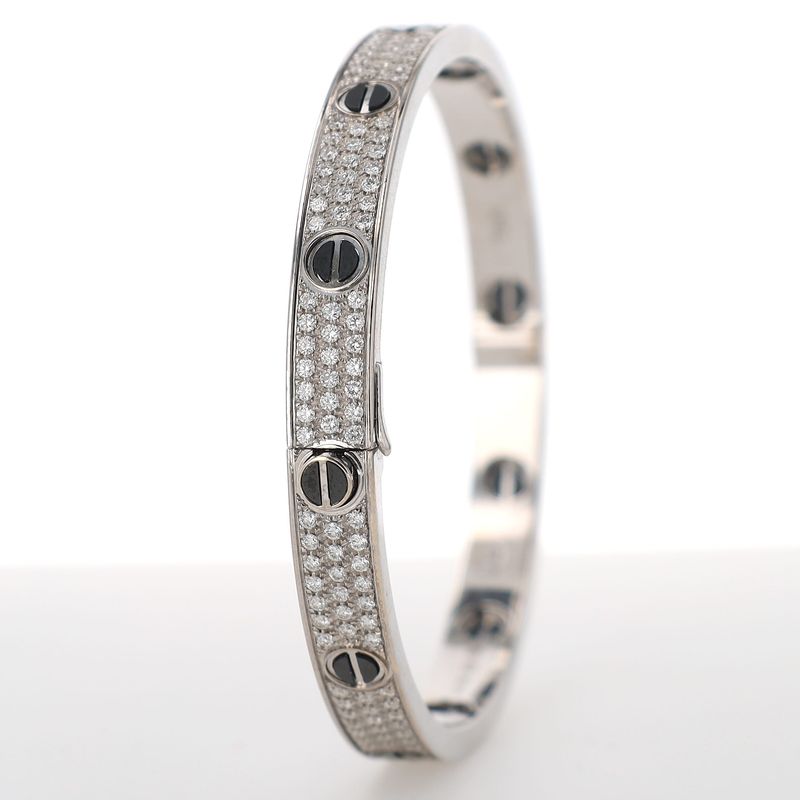 Love Style Bracelet Pave 18kt WG 47.91gr Size 20 BR000421C