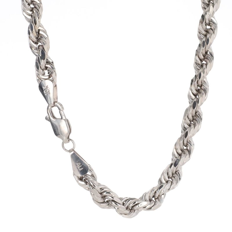 Semi Solid Rope Chain 10kt WG 30.75gr 6.7mm 26" CH000579